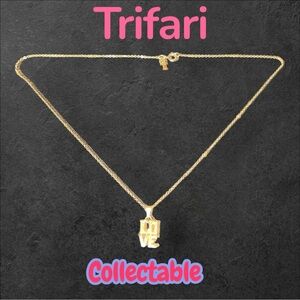 Trifari Gold Love Pendant Necklace